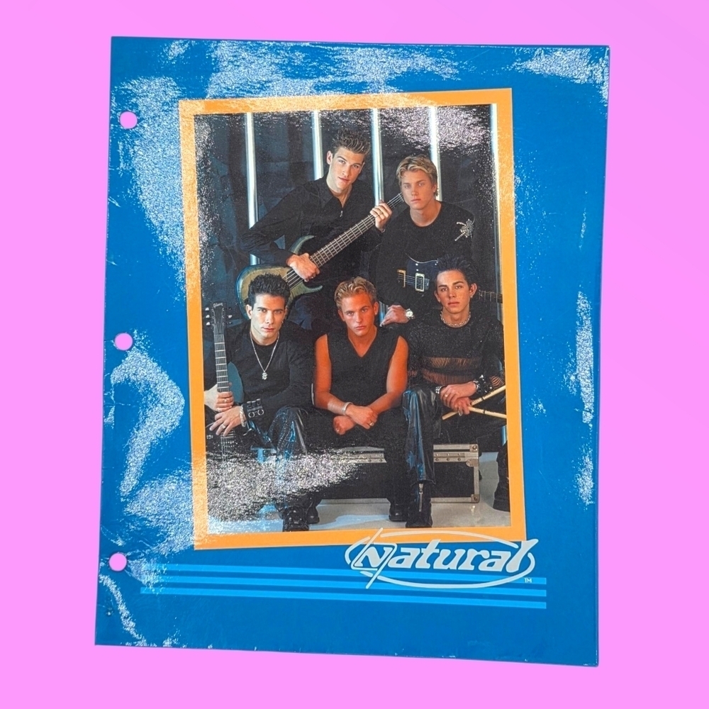 Vintage 2001 Claire's Natural Boy Band Blue Duotang Folder VERY RARE!